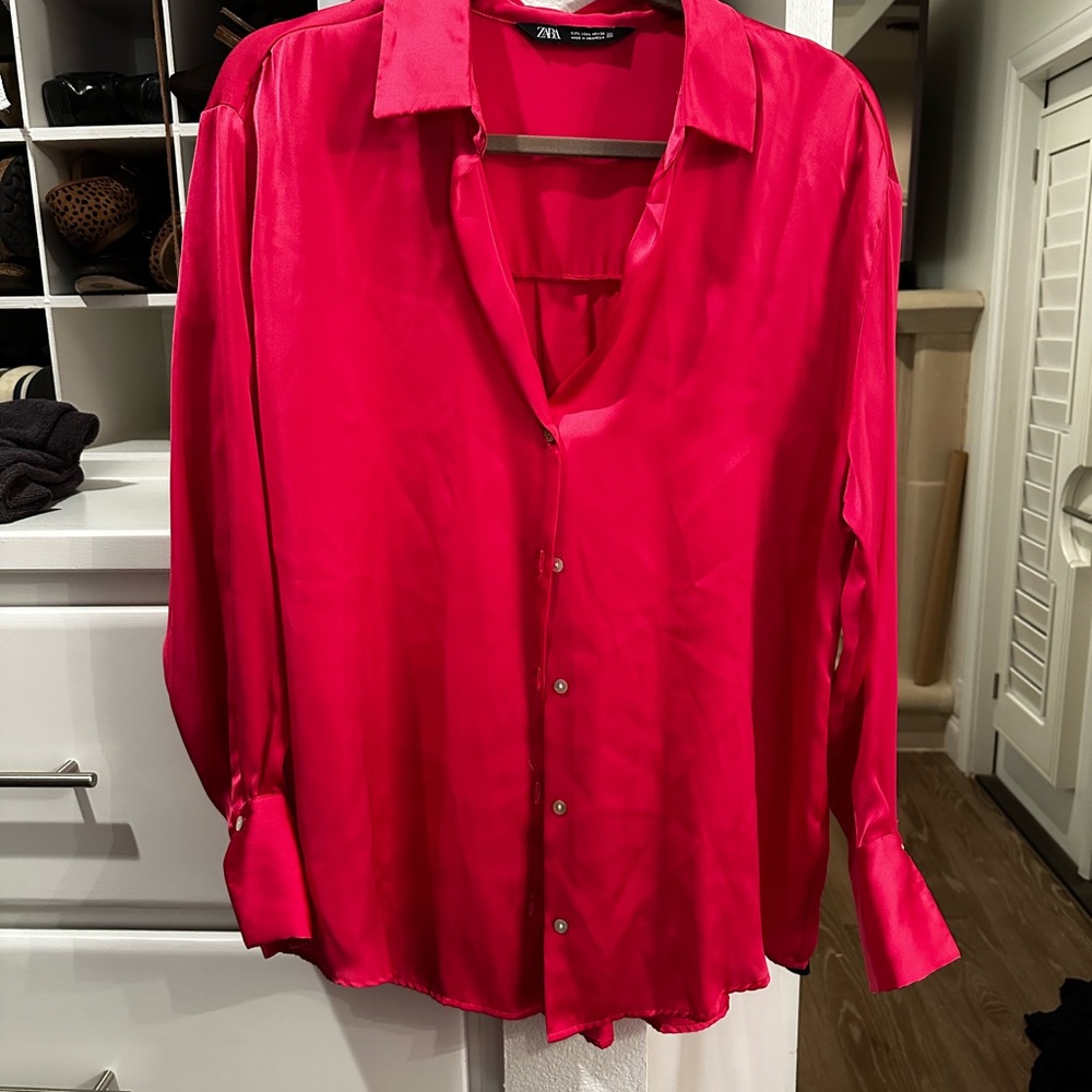 Zara Pink Button Up